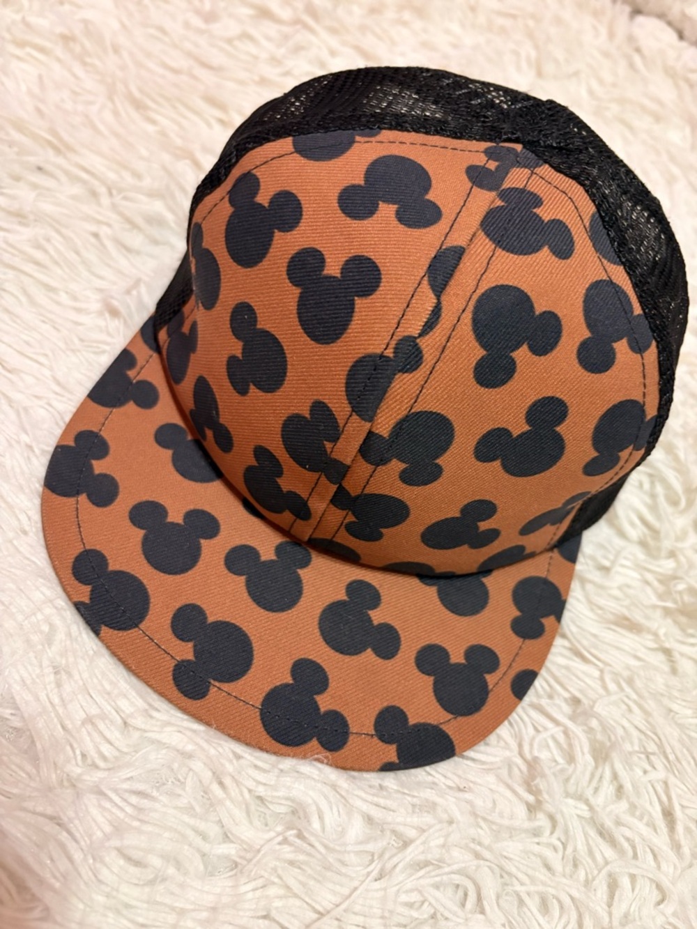 George Hats Mickey Silhouette Trucker Hat in Rust and Black